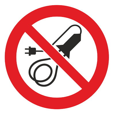 Product image for Знак - Запрещается пользоваться электронагревательными приборами Р-36